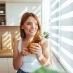 drinking a morning coffee